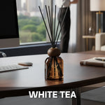 White Tea reed aroma diffuser with glass bottle and fragrance reeds White Tea - Reed Diffuser
