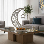 Handmade wooden Ramadan crescent moon decoration, 80 cm Handmade wooden Ramadan Hilal - White