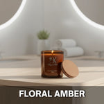 Floral Amber scented candle in a decorative glass jar Floral Amber - Candle