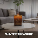Winter Treasure scented candle in a decorative glass jar وينتر تريجر - شمعة