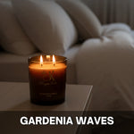 Ocean Gardenia scented candle in a decorative glass jar جاردينيا ويفز - شمعة