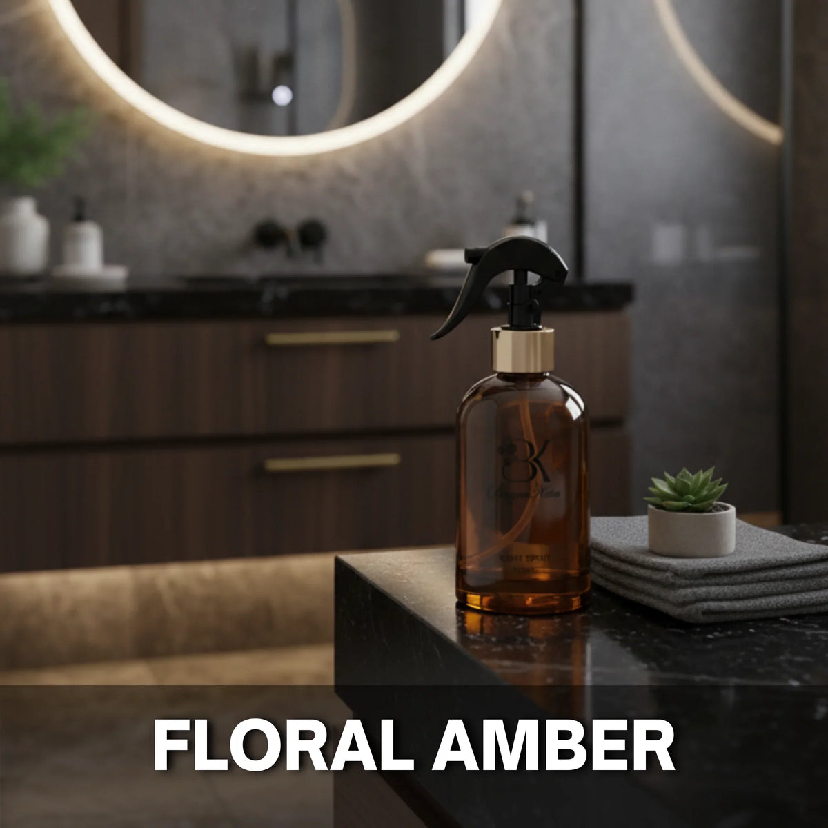 Floral Amber scented home spray in a decorative fragrance bottle فلورال عمبر - مرش منزلي