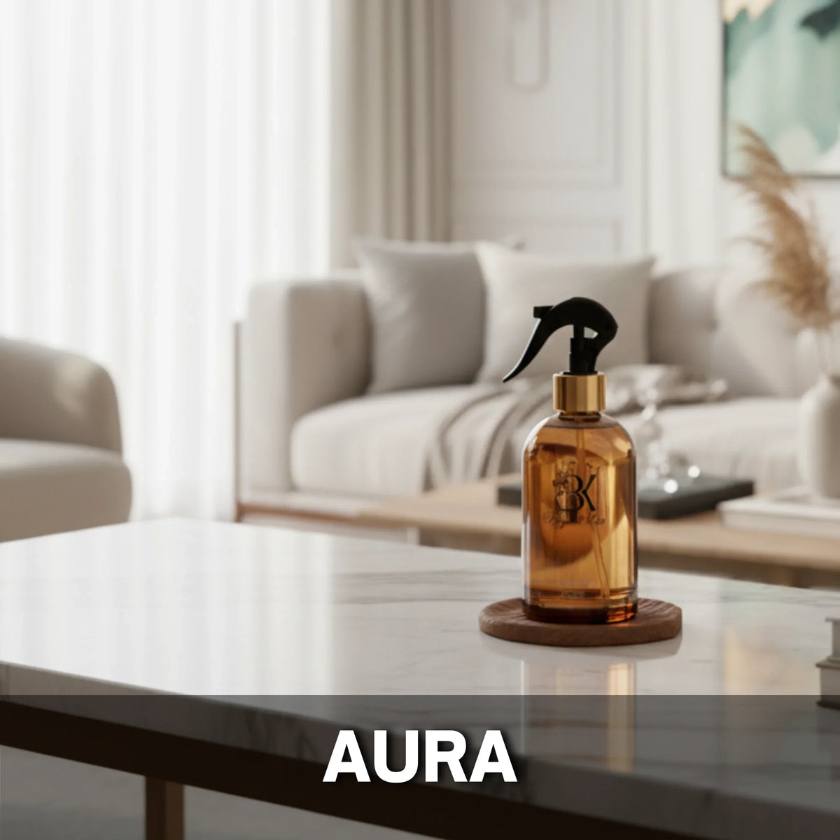 Aura scented home spray in a decorative fragrance bottle Aura - Home Spray