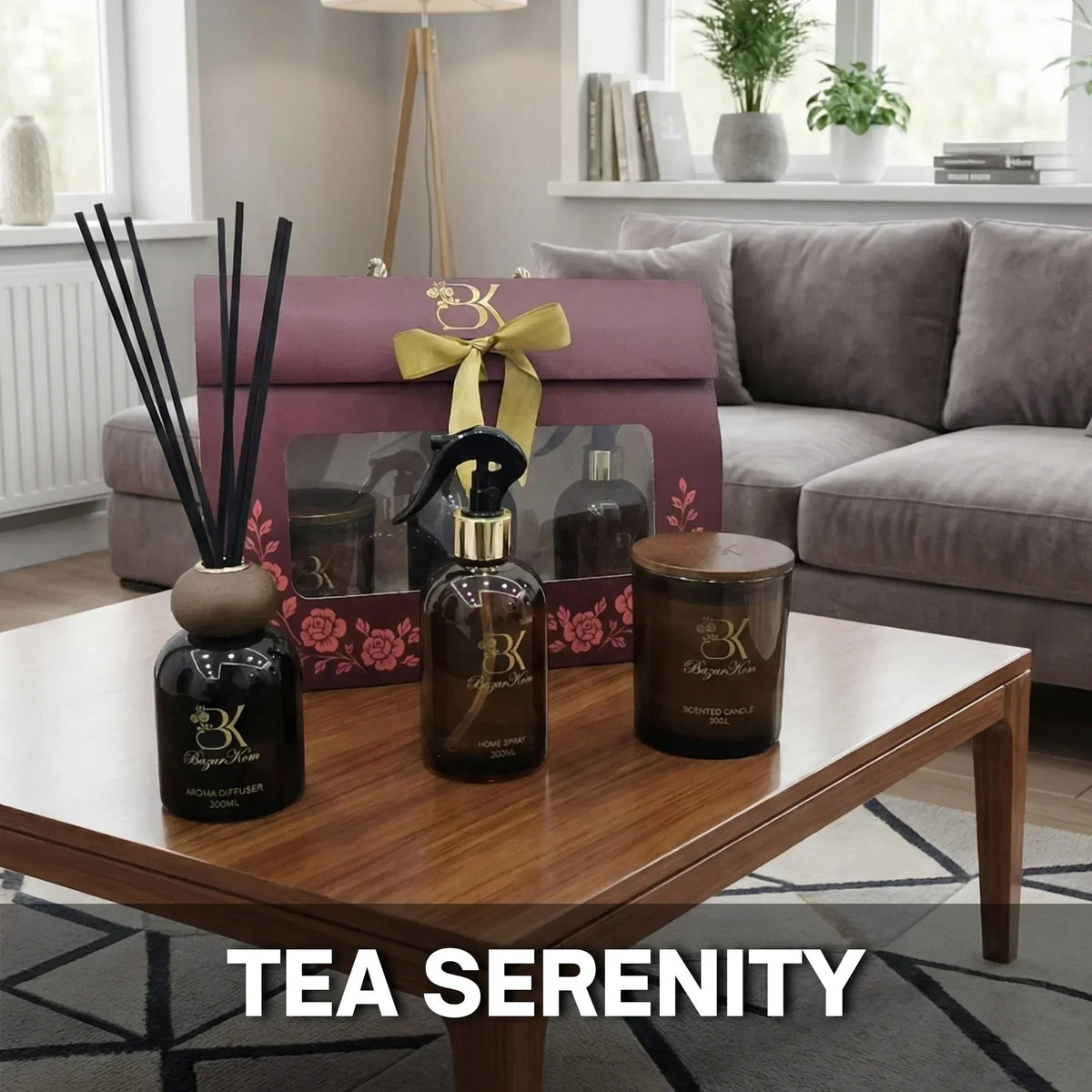 Tea Serenity fragrance set with coordinated home fragrance products مجموعة هدايا تي سيرينيتي