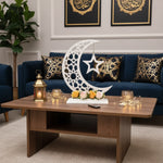 Handmade wooden Ramadan crescent moon decoration, 80 cm Handmade wooden Ramadan Hilal - White