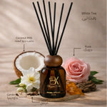 White Tea reed aroma diffuser with glass bottle and fragrance reeds White Tea - Reed Diffuser