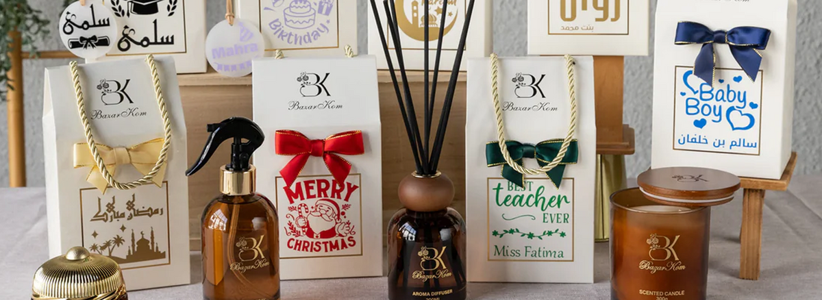 Bazarkom personalized gift bags and fragrances